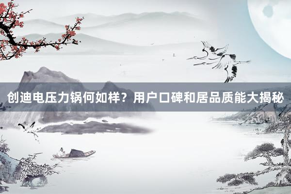创迪电压力锅何如样？用户口碑和居品质能大揭秘